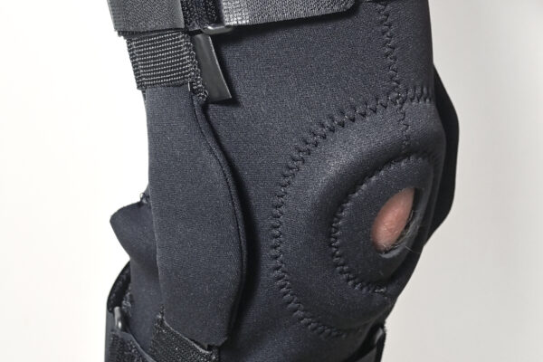 Man leg and Hinged knee brace